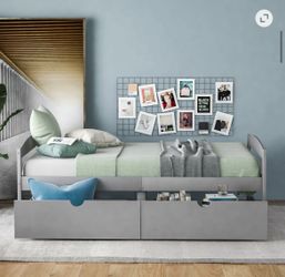 Twin bed frame with mattress
