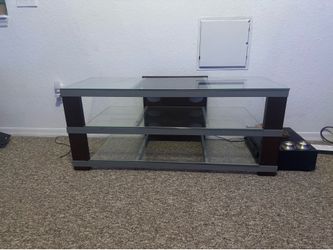 TV stand, two side tables (for the living room or bedroom are wood and glass
