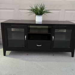 Nice HEAVY Dark Brown Tv Stand 
