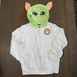 Jumping Bean Star Wars Boys Grogu Baby Yoda Costume Jacket Zip Hoodie Gray SZ 7 
