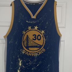 Stephen Curry Golden State Warriors Custom Splash Splatter Paint 4x Champion Hardwood Classics Adidas Swingman Jersey limited edition 1of1 men’s XL