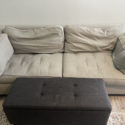 Grey Couch And Ottoman