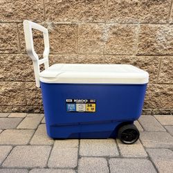 Igloo 38 QT Wheelie Cool Hard Sided Cooler with Wheels, Blue