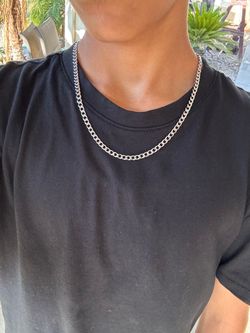 Silver Cuban Link Chain Necklace