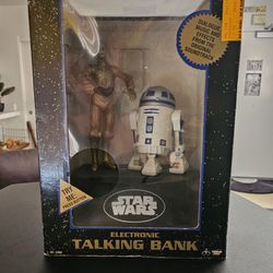 Star Wars Electronic Talking Bank C3P0 R2D2 Think Way Toys 1997 Coin Activated