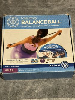 Gaiam Total Body Balance Purple Ball Sculpt Abs Strengthen Arms Tone Legs DVD