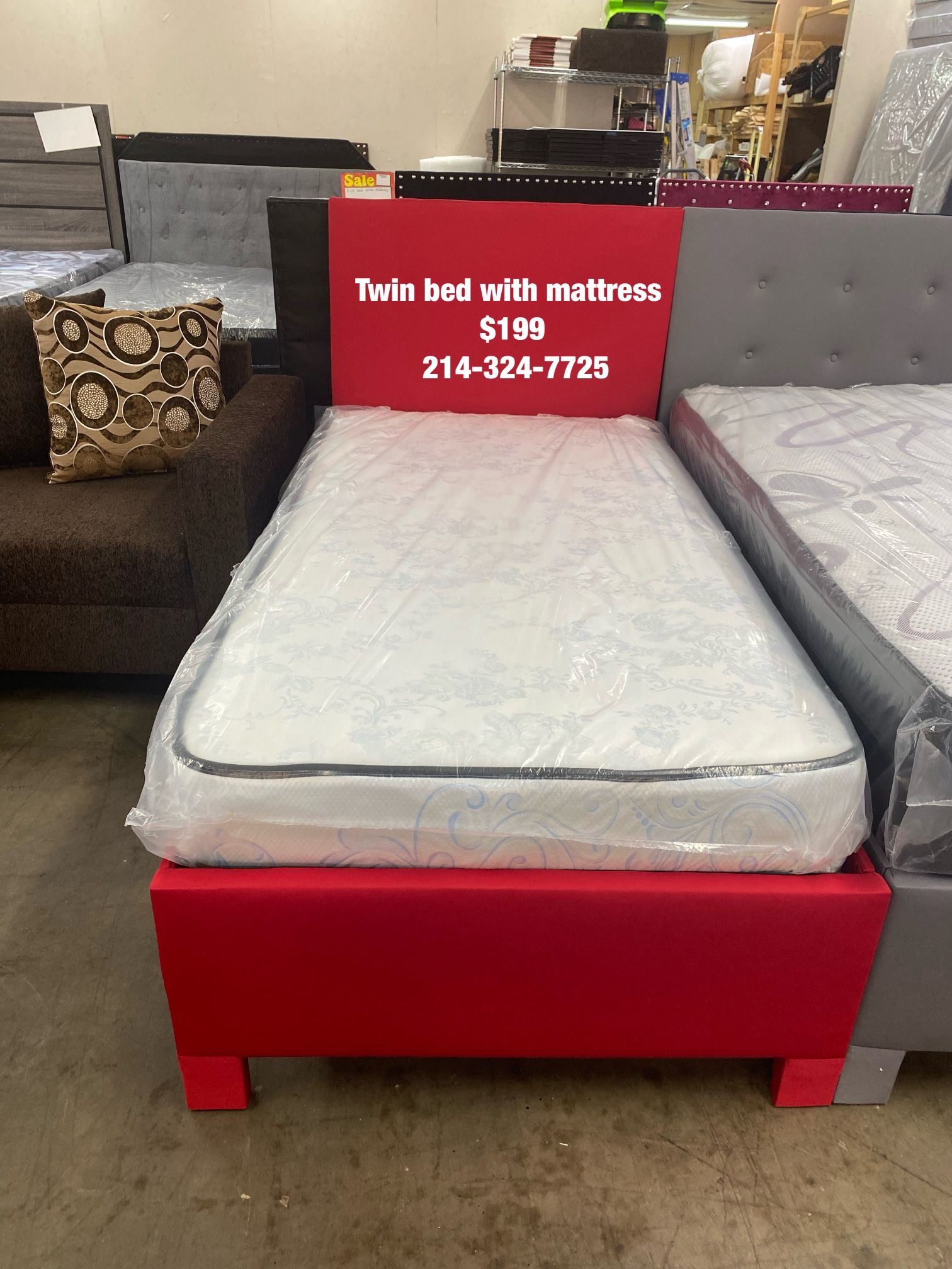 Twin Bed With Mattress $199