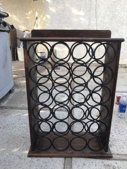24 Bottle Wood and Metal Wine Cube Rack