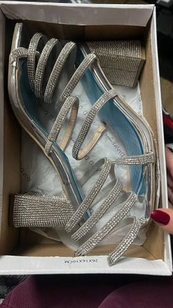 Tacones Color Silver Size 5 1/2
