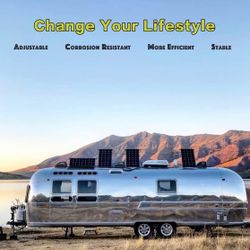 车库1-1 JJN 41" Solar Panel Mount, 0 to 90° Adjustable Solar Panel Mounting Brackets, Aluminum Stand Supports Single Panel from 100W to 300W with Foldab