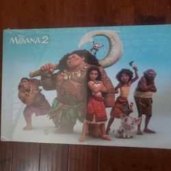 cardboard Disney Moana 2 - Group Wall Poster, 22.37" x 34.00", Poster & Mount Bundle