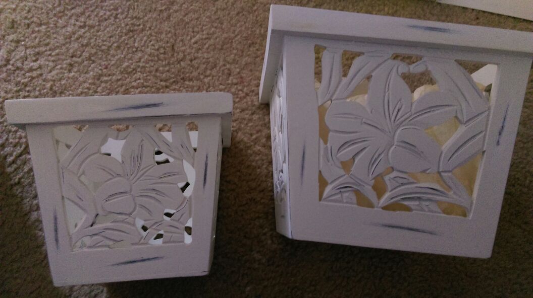 New set of 2 wood planter boxes