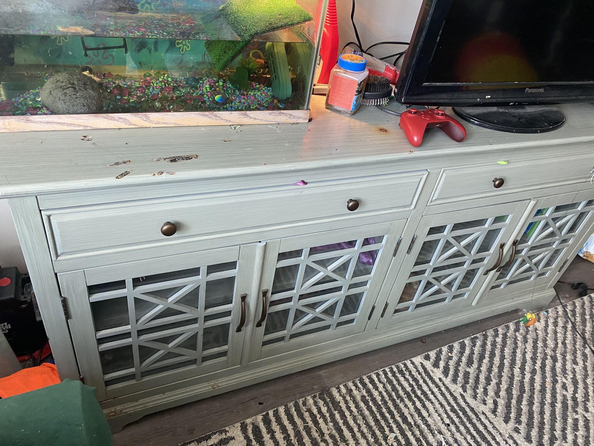 Large Storage Cabinet / TV Stand – Needs Cosmetic TLC