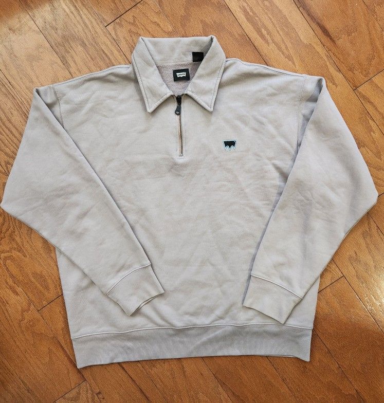 Levi's Skateboarding Quarter-zip Mens Gray Sweatshirt Large