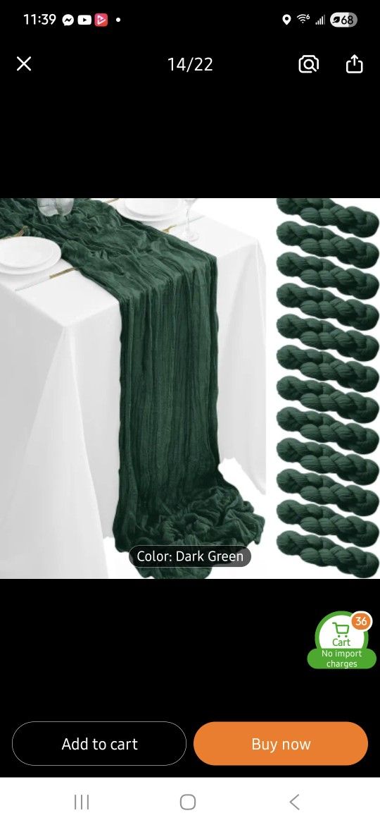 Green table runners