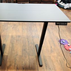 Height Adjustable Electric Standing Desk, 47.2 x 23.6 Inches Sit Stand up Desk, Memory Computer Home Office Desk with Two-Piece Desktop (Black)