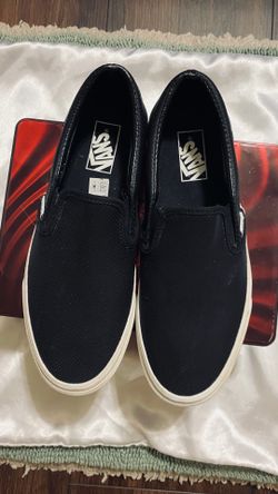 VANS Unisex Classic Slip-On Perf Leather Sneakers Black Doze Men 9.5/Women 11