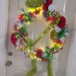 Homemade Grinch Wreath