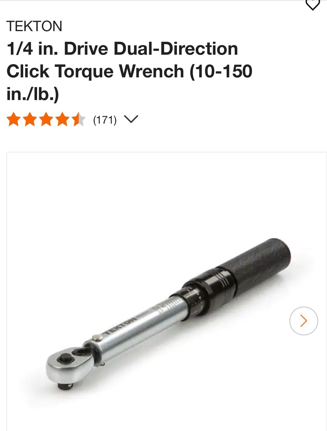 TEKTON 1/4 in. Drive Dual-Direction Torque Wrench