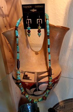 Custom Turquoise Necklace & Matching Earrings 