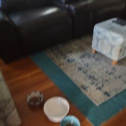 Leather Dark Brown Electric Reclining Couch 