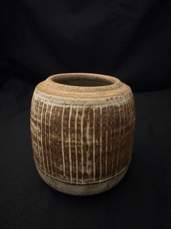 Vintage Mid-Century Modern Studio Pottery Vase – Signed Jean Viala 1965 (Dieulefit French Ceramics)