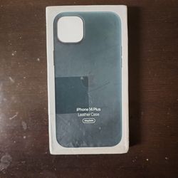 New iPhone 14 Plus Leather Case Forest Green