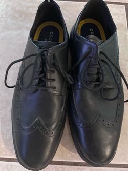 Cole Haan Black Leather Wingtip Oxford Dress Shoes