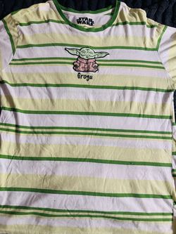 Authentic  Disney Women’s Size XL Star Wars Grogu Striped T-Shirt