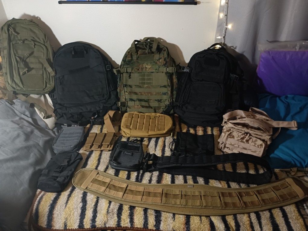 Tactical Backpack & Gear Collection