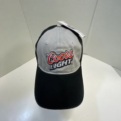 Coors Light Logo Beer Colorado Strapback Cap Hat Rocky Mountain Black Silver NEW