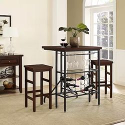 Bar Height Dining Set and Two Chairs