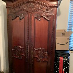 Wood  Large Antique Armoire On