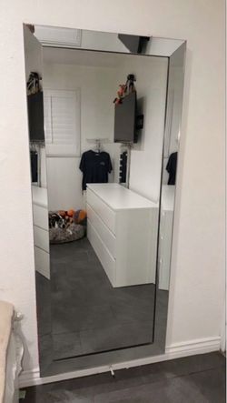 Large Floor-Length Frameless Wall Mirror