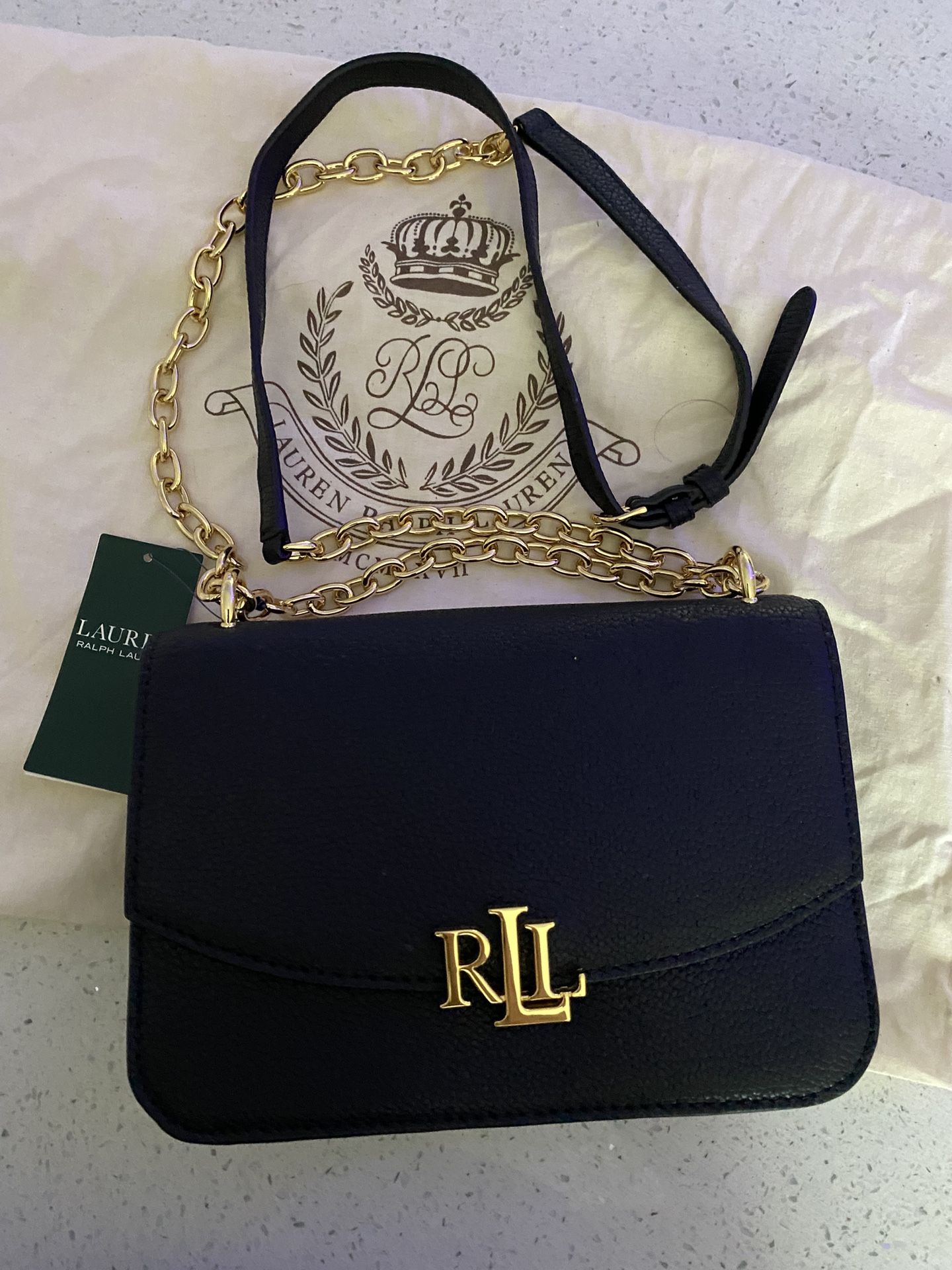 Brand New RALPH LAUREN Gold And Black shoulder Bag