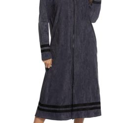 Vslarh Women Zipper Front Robes Long Sleeve Nightgown House Coat with Pockets