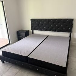 NEW KING SIZE BED FRAME NEW PLATFORM BED VELVET BED IN BOX 