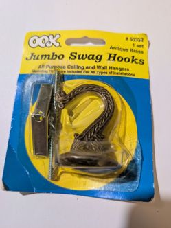 OOK Jumbo Swag Hook Antique Brass