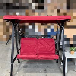 ✨2-Seat Outdoor Patio Swing Chair with Canopy✨Enjoy cozy outdoor moments with this comfortable swing bench — perfect for your backyard, garden, balcon