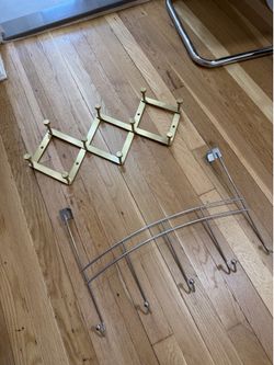 gold hook rack // silver over the door hooks