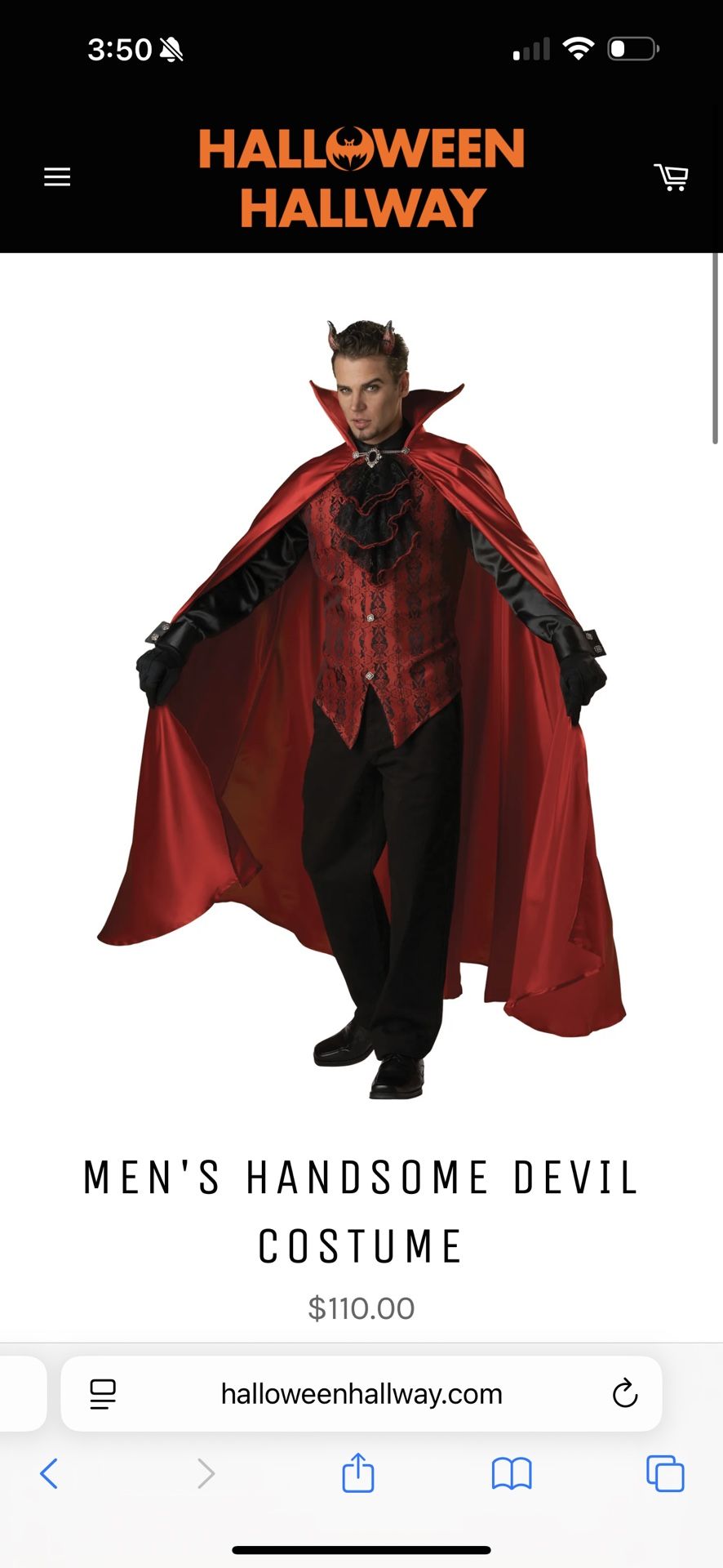 Men Devil Halloween  Costume  