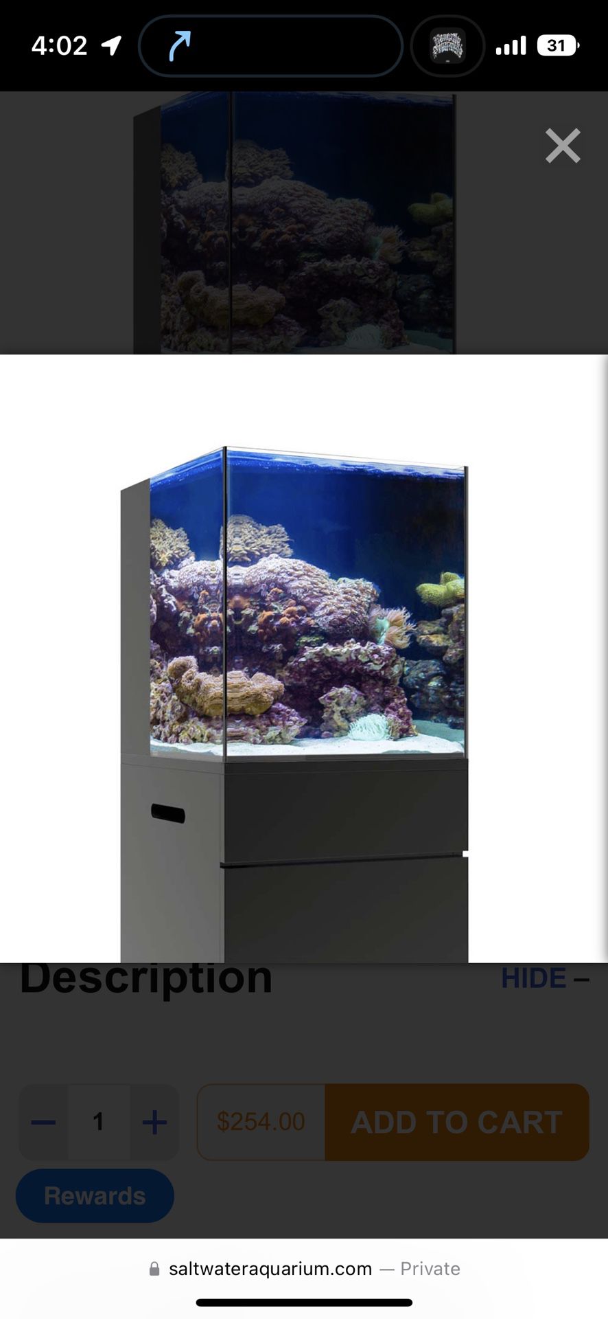 Jbj 15 Gallon Rimless Tank Aquarium And Stand WHITE