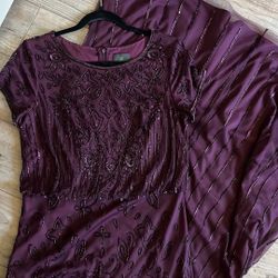 Adrianna Papell Plum/purple Embellished Dress