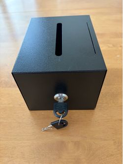 New Black Metal Locking Suggestion and Donation Box with keys