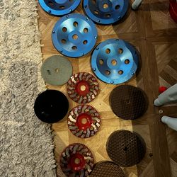 Concrete grinding wheel cups and sanders