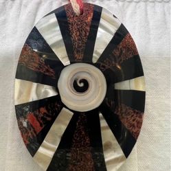 Mother of Pearl Shell Abalone Shiva Shell Handmade Pendant Necklace
