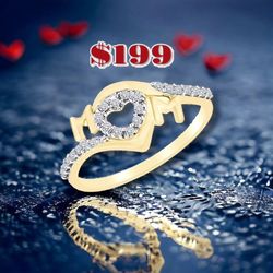 1/8 Carat TW Diamond Mom ring, 10K Gold 