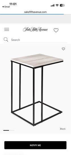 Honey-Can-Do Black C End Table