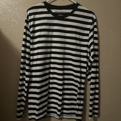 Hot Topic Black And White Stripe Shirt