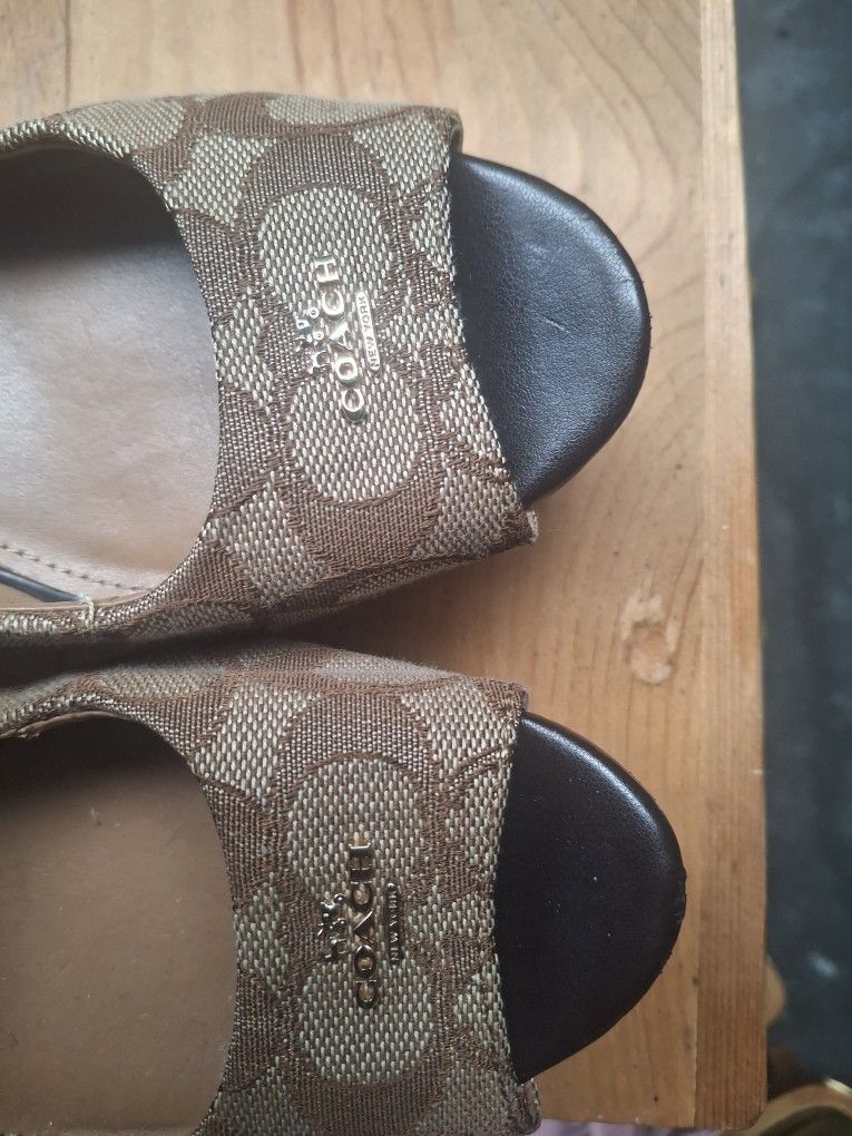 Coach Cork Wedge Shoes